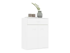 Aparador de madera contrachapada blanco 60x30x75 cm