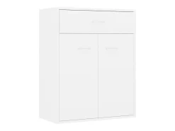 Aparador de madera contrachapada blanco 60x30x75 cm