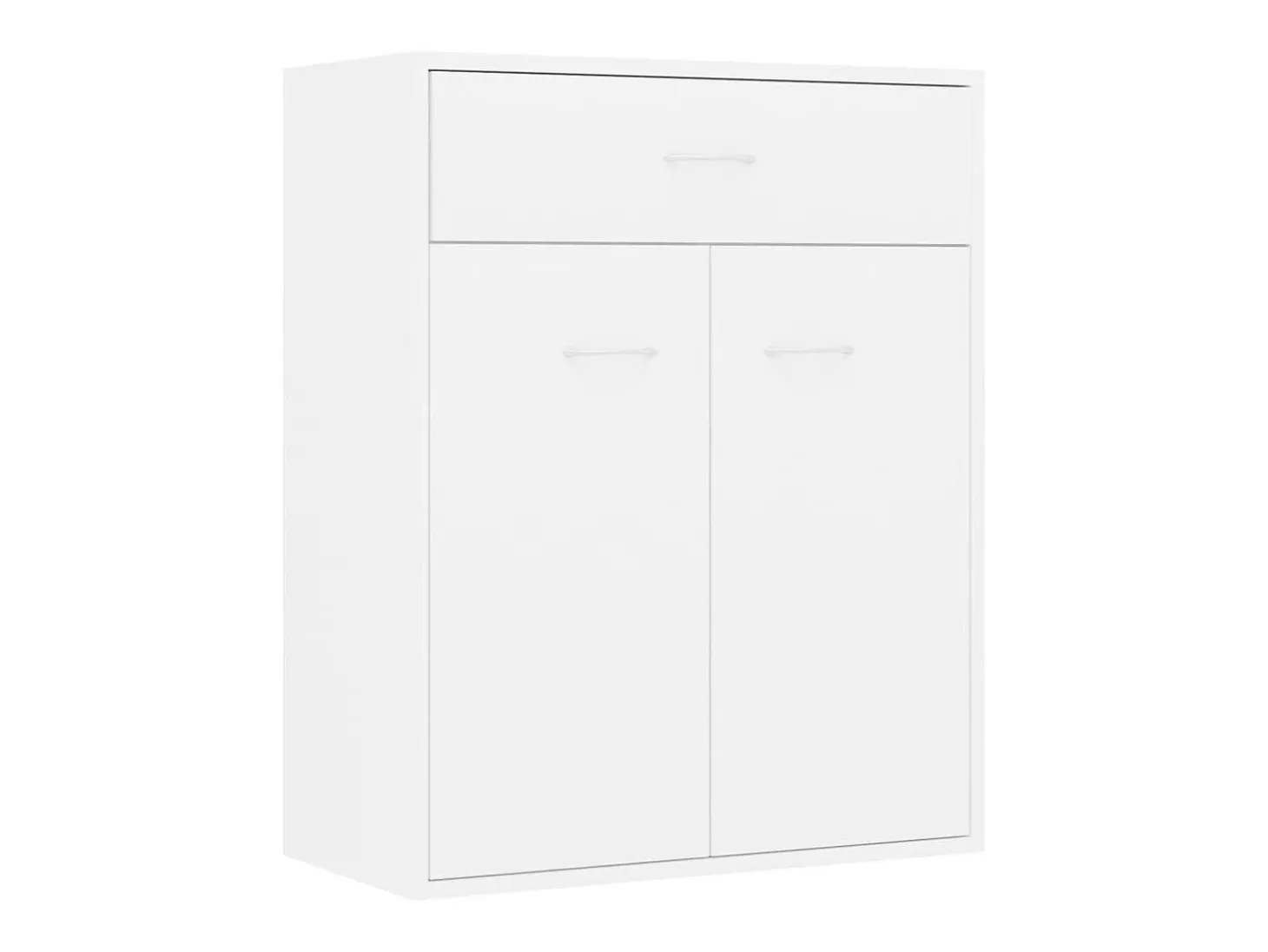 Aparador de madera contrachapada blanco 60x30x75 cm
