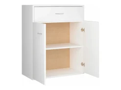 Aparador de madera contrachapada blanco 60x30x75 cm