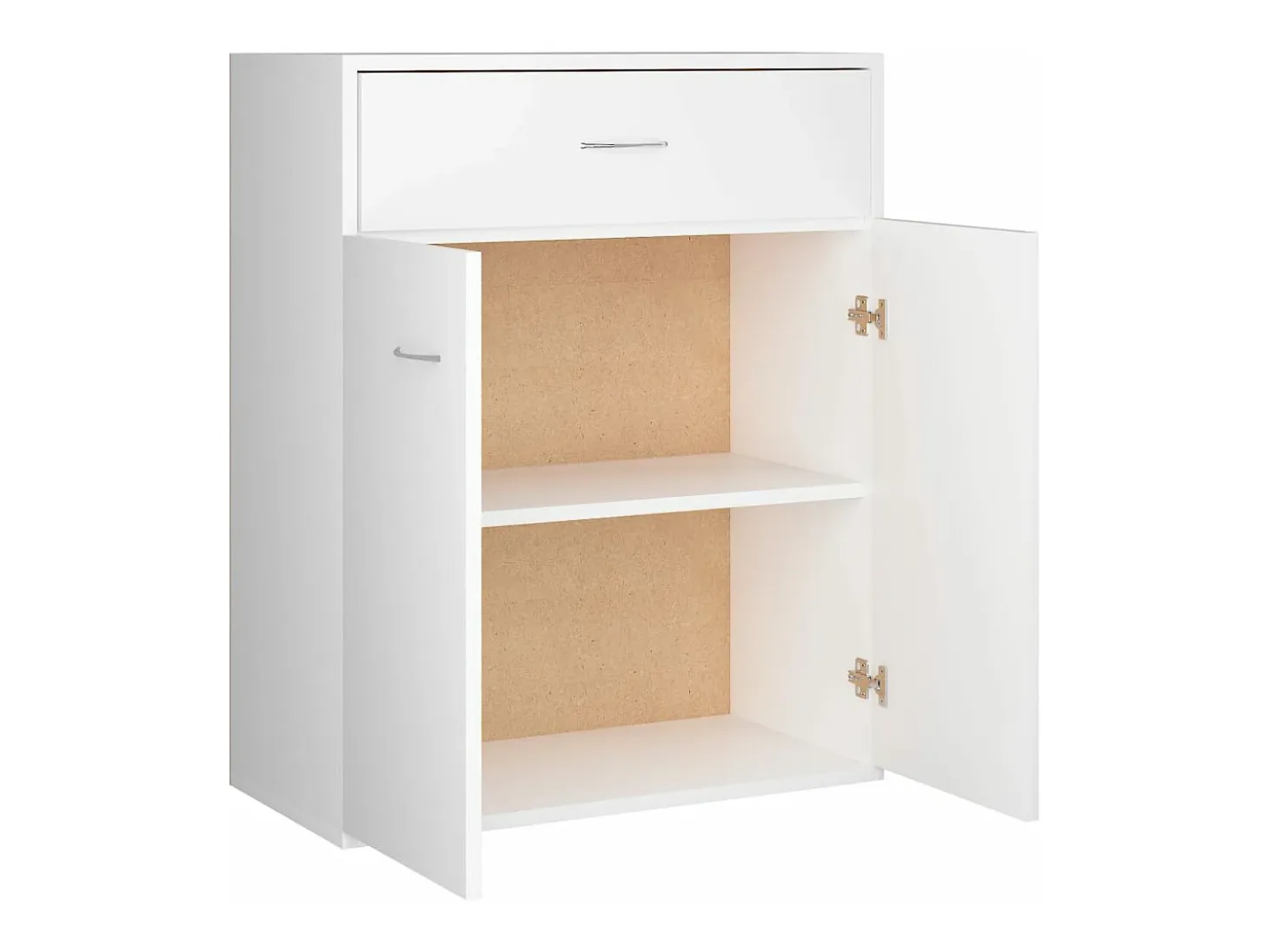 Aparador de madera contrachapada blanco 60x30x75 cm