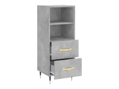 Aparador de madera contrachapada gris hormigón 34,5x34x90 cm