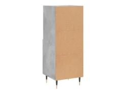 Aparador de madera contrachapada gris hormigón 34,5x34x90 cm