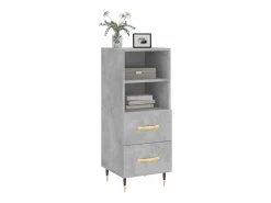 Aparador de madera contrachapada gris hormigón 34,5x34x90 cm