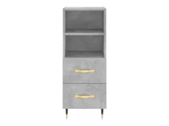 Aparador de madera contrachapada gris hormigón 34,5x34x90 cm