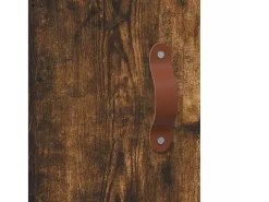 Aparador de madera contrachapada roble ahumado 34,5x34x180 cm