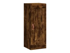 Aparador de madera contrachapada roble ahumado 34,5x34x180 cm