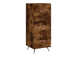 Aparador de madera contrachapada roble ahumado 34,5x34x180 cm