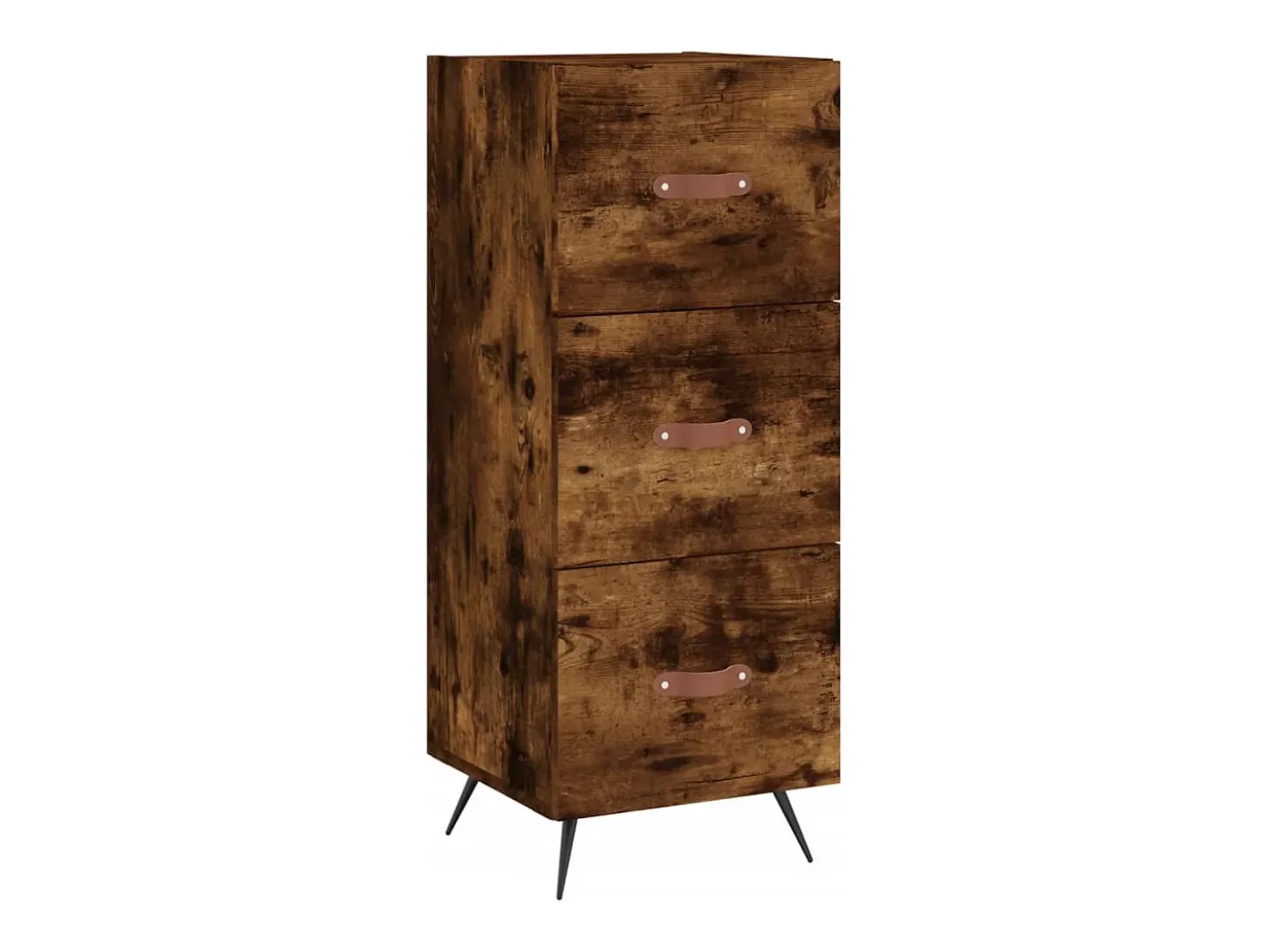 Aparador de madera contrachapada roble ahumado 34,5x34x180 cm