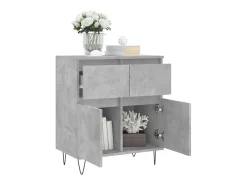 Aparador de madera contrachapada gris hormigón 60x35x70 cm