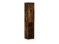 Aparador de madera contrachapada roble ahumado 34,5x34x180 cm