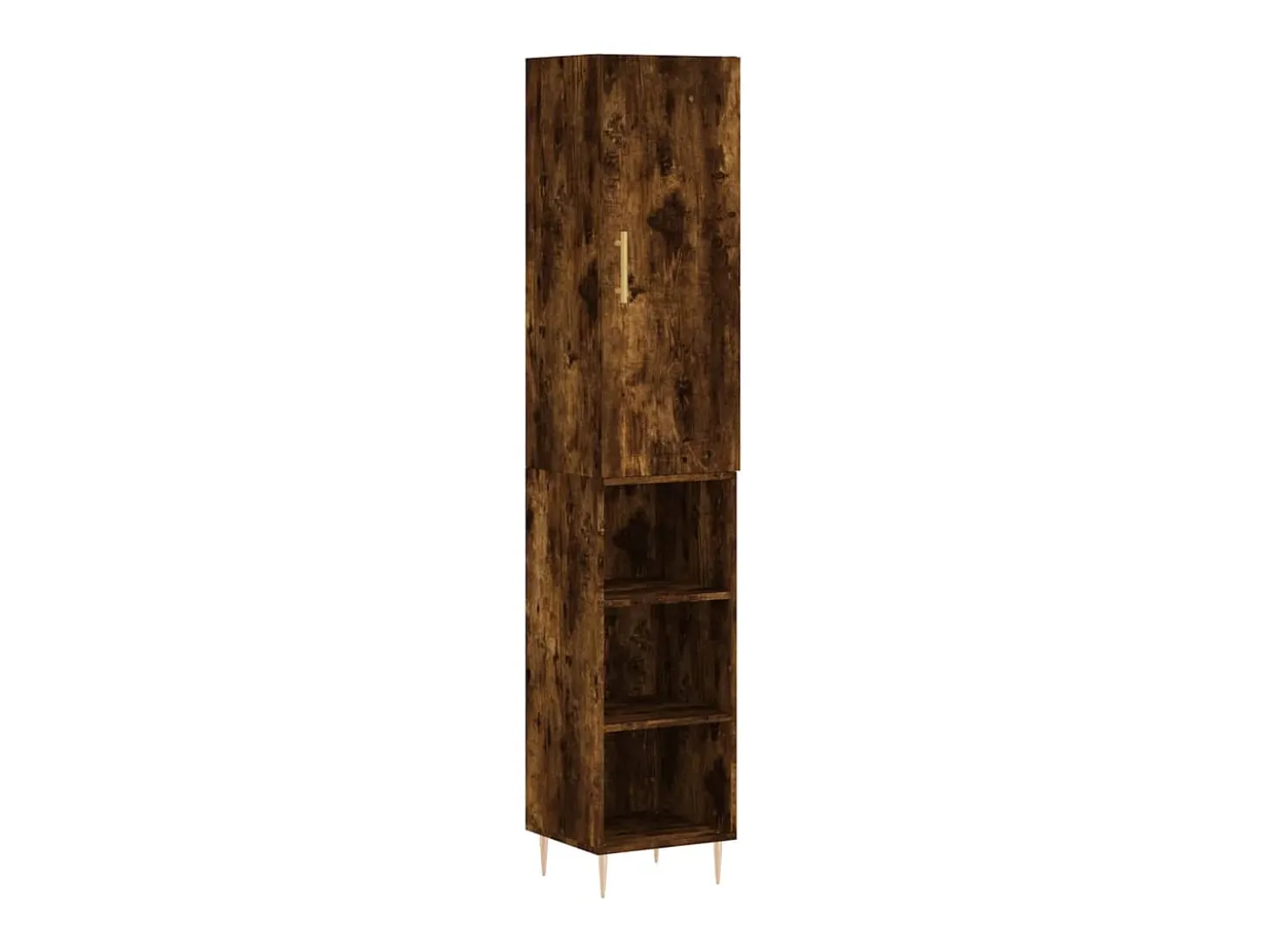 Aparador de madera contrachapada roble ahumado 34,5x34x180 cm