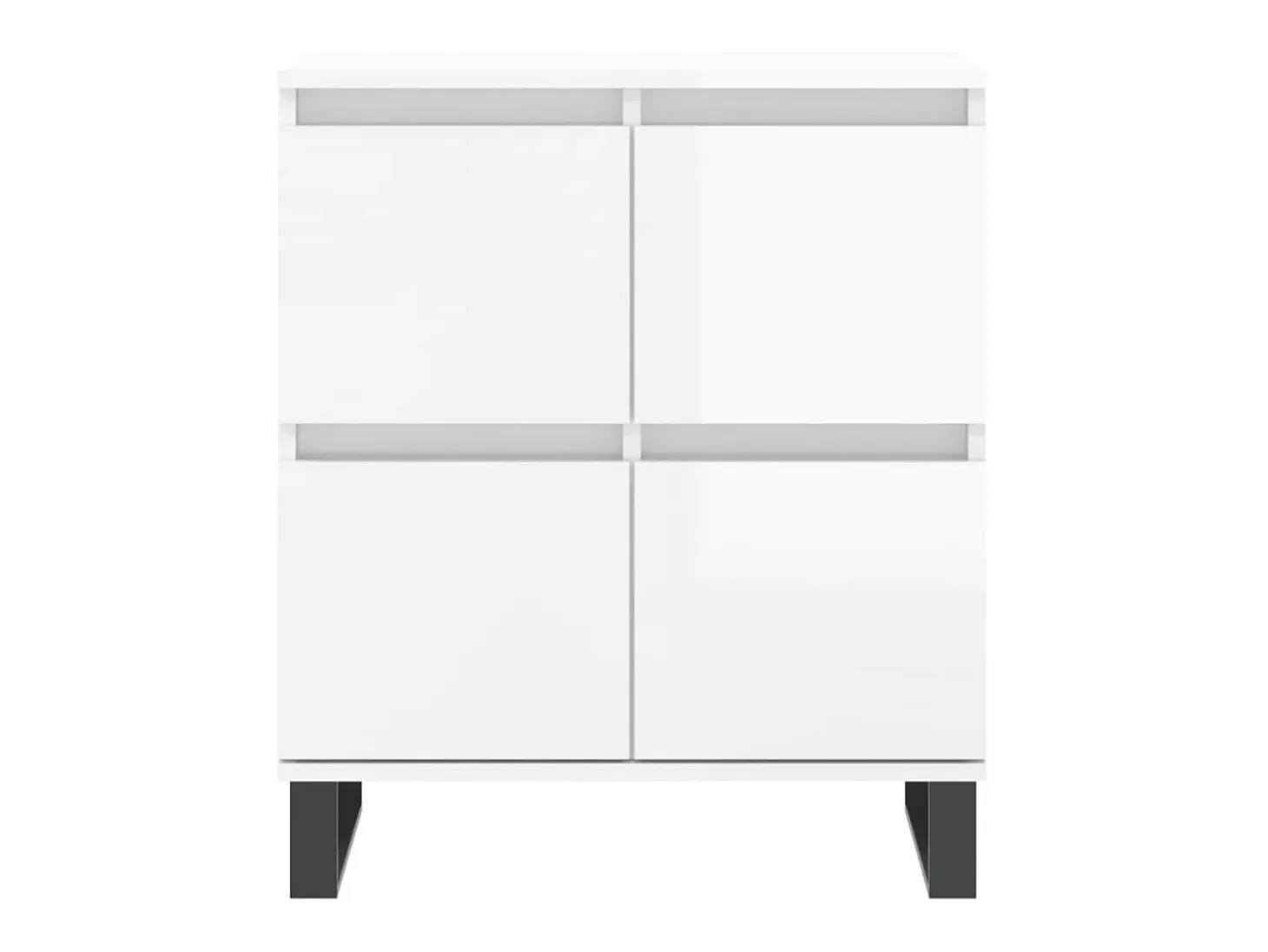Aparador de madera contrachapada blanco brillante 60x35x70 cm ES95886