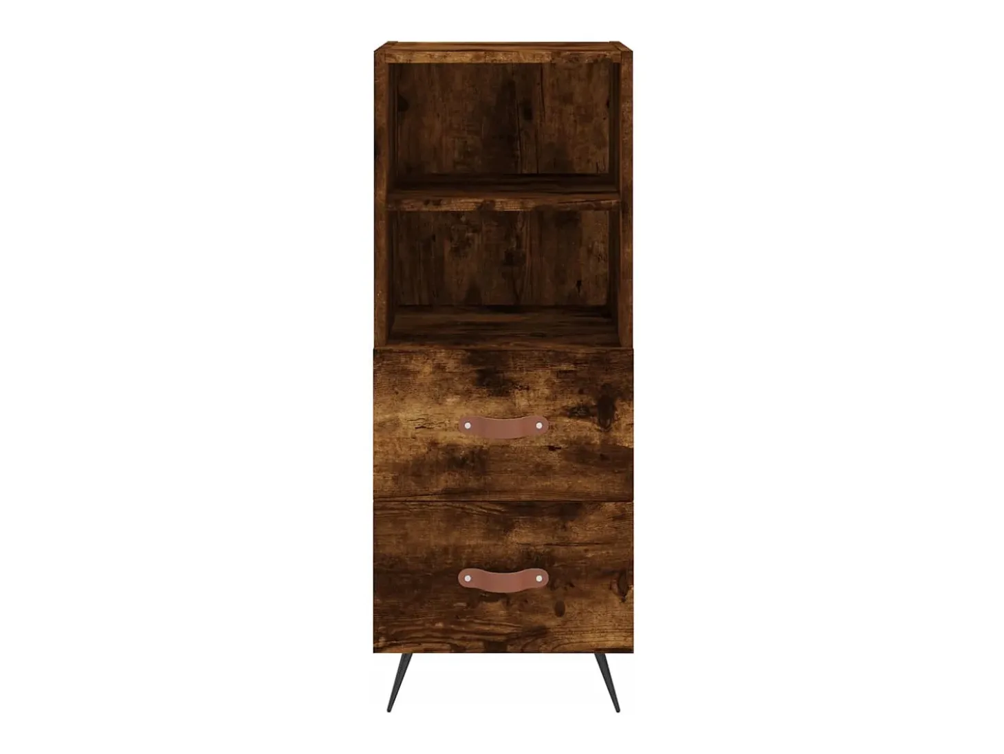 Aparador de madera contrachapada roble ahumado 34,5x34x180 cm