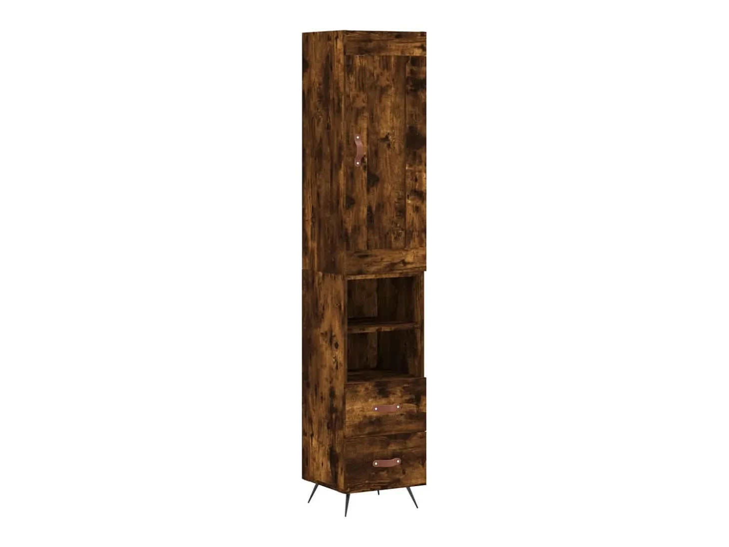Aparador de madera contrachapada roble ahumado 34,5x34x180 cm