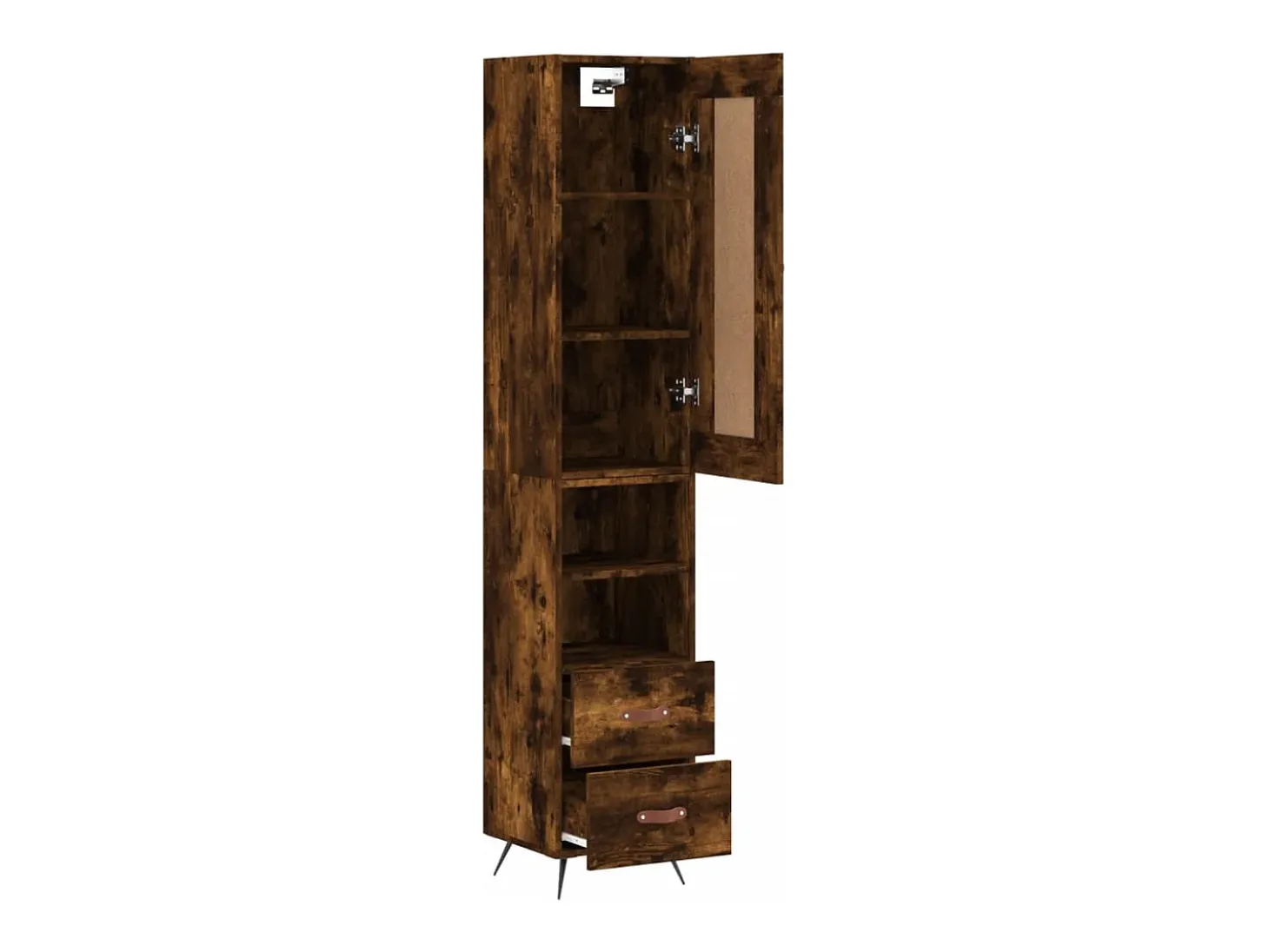 Aparador de madera contrachapada roble ahumado 34,5x34x180 cm
