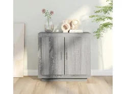 Aparador de madera contrachapada gris Sonoma 80x40x75 cm