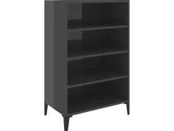 Aparador de madera contrachapada gris brillante 57x35x90 cm ES41110