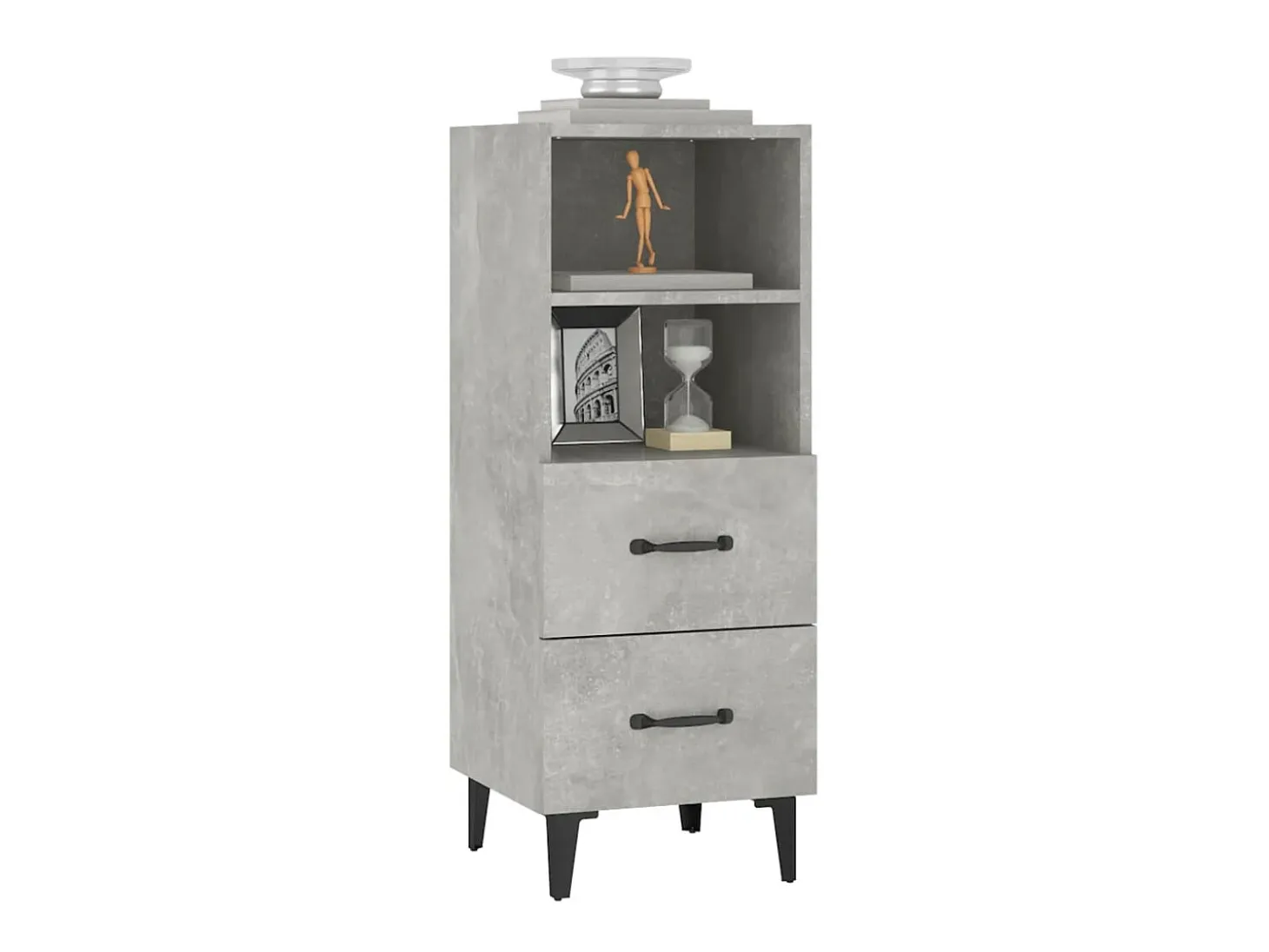 Aparador de madera contrachapada gris hormigón 34,5x34x90 cm ES76268