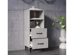 Aparador de madera contrachapada gris hormigón 34,5x34x90 cm ES76268