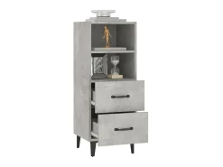 Aparador de madera contrachapada gris hormigón 34,5x34x90 cm ES76268