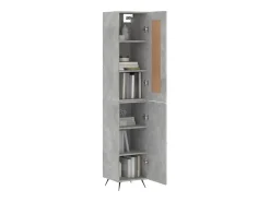 Aparador de madera contrachapada gris hormigón 34,5x34x180 cm ES62772