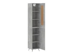 Aparador de madera contrachapada gris hormigón 34,5x34x180 cm ES62772