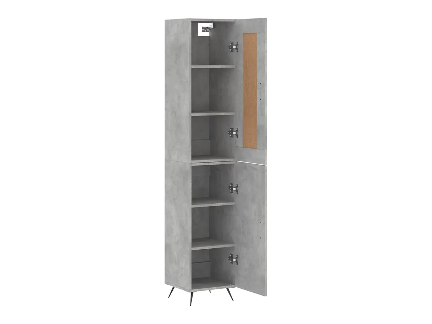 Aparador de madera contrachapada gris hormigón 34,5x34x180 cm ES62772
