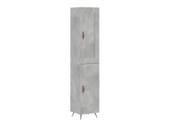 Aparador de madera contrachapada gris hormigón 34,5x34x180 cm ES62772