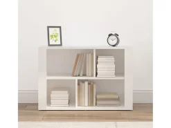 Aparador de madera contrachapada blanco 80x30x54 cm