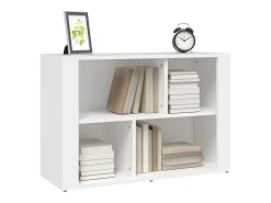 Aparador de madera contrachapada blanco 80x30x54 cm