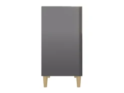 Aparador de madera contrachapada gris brillante 57x35x70 cm ES60653