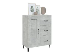 Aparador de madera contrachapada gris hormigón 69,5x34x90 cm ES61334