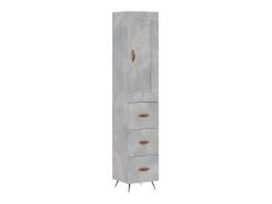 Aparador de madera contrachapada gris hormigón 34,5x34x180 cm ES25745