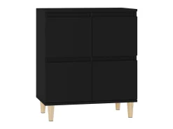 Aparador de madera contrachapada negro 60x35x70 cm ES65421