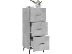 Aparador de madera contrachapada gris hormigón 34,5x34x90 cm ES33690
