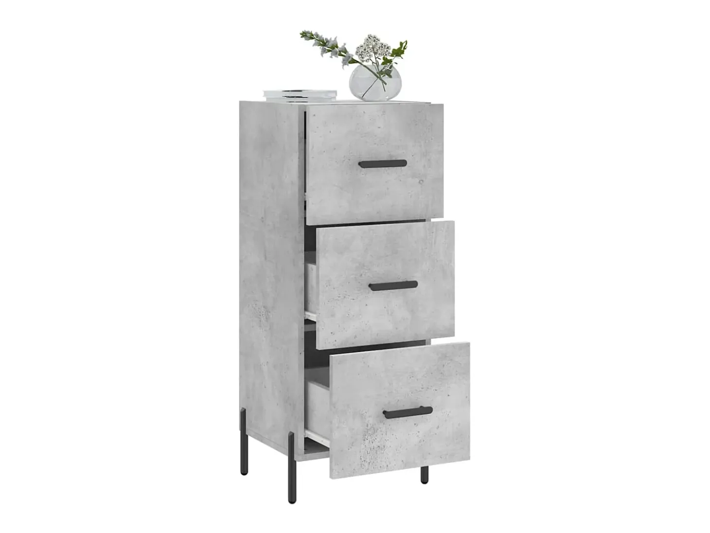 Aparador de madera contrachapada gris hormigón 34,5x34x90 cm ES64997