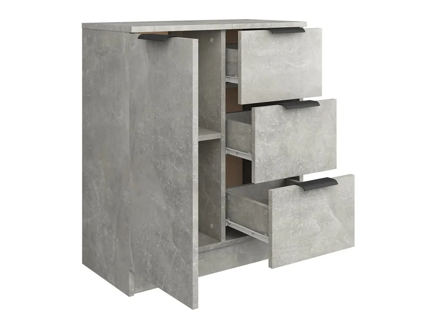 Aparador de madera contrachapada gris hormigón 60x30x70 cm ES28653