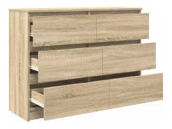 Aparador de madera contrachapada roble sonoma 100x35x76 cm