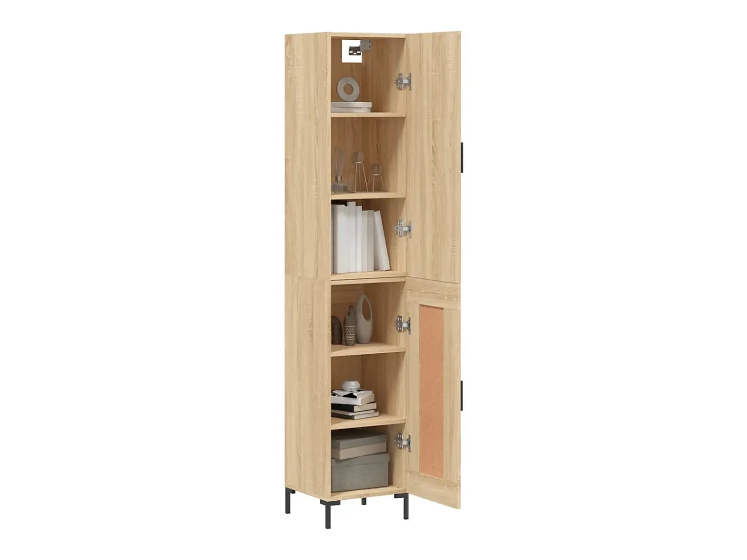 Aparador de madera contrachapada roble Sonoma 34,5x34x180 cm ES72736