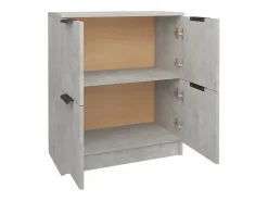 Aparador de madera contrachapada gris hormigón 60x30x70 cm