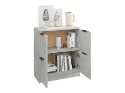 Aparador de madera contrachapada gris hormigón 60x30x70 cm