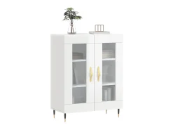 Aparador de madera contrachapada blanco brillante 69,5x34x90 cm ES78837