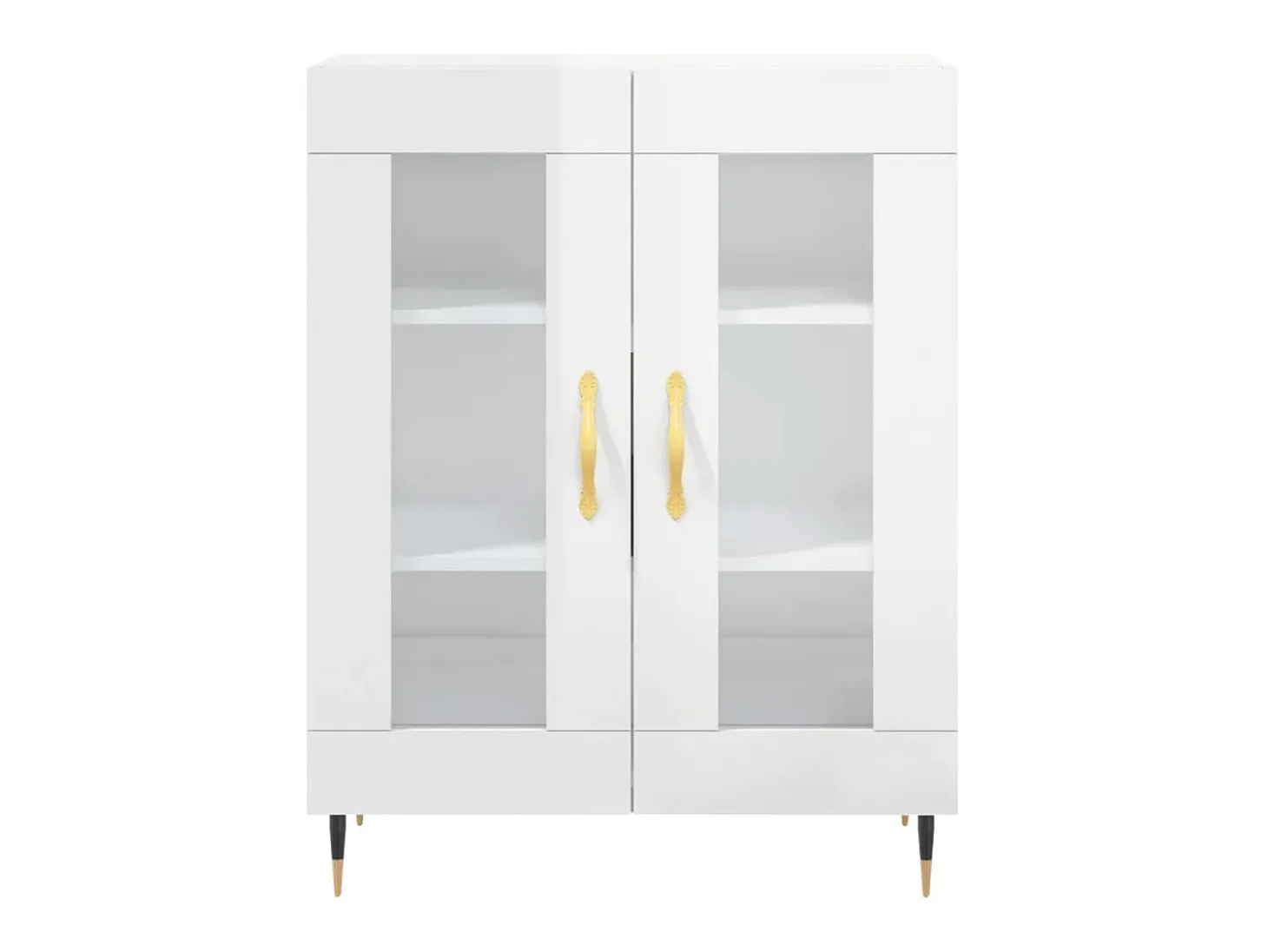 Aparador de madera contrachapada blanco brillante 69,5x34x90 cm ES78837