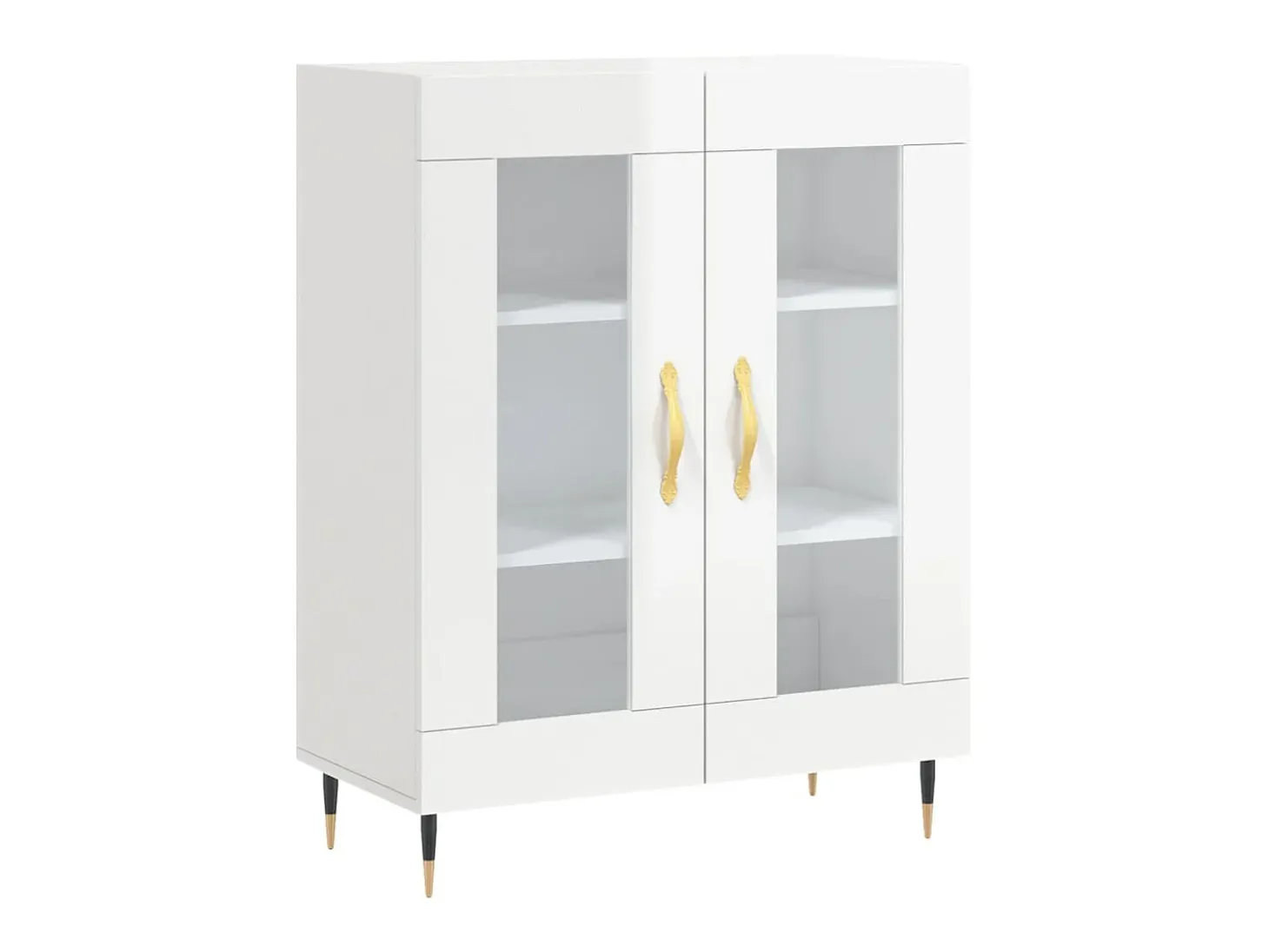 Aparador de madera contrachapada blanco brillante 69,5x34x90 cm ES78837