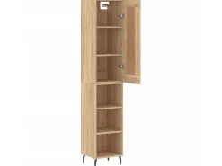 Aparador de madera contrachapada roble Sonoma 34,5x34x180 cm ES99921