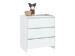 Aparador de madera contrachapada blanco 70x41x75 cm