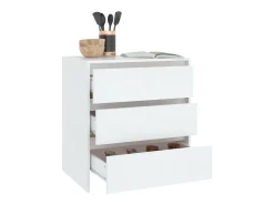 Aparador de madera contrachapada blanco 70x41x75 cm