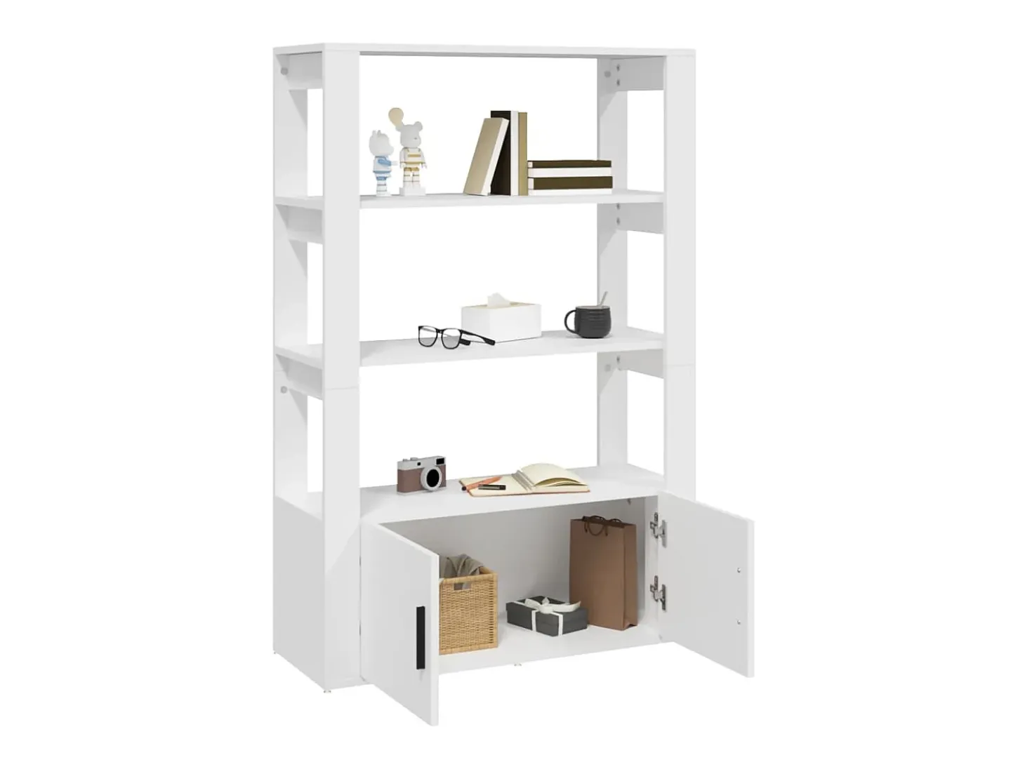 Aparador de madera contrachapada blanco 80x30x119,5 cm ES36428