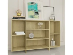 Aparador de madera contrachapada roble Sonoma 120x30x75 cm ES76208